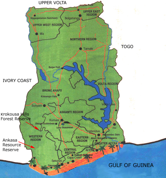 Map Of Western Region Of Ghana Map Of Ghana